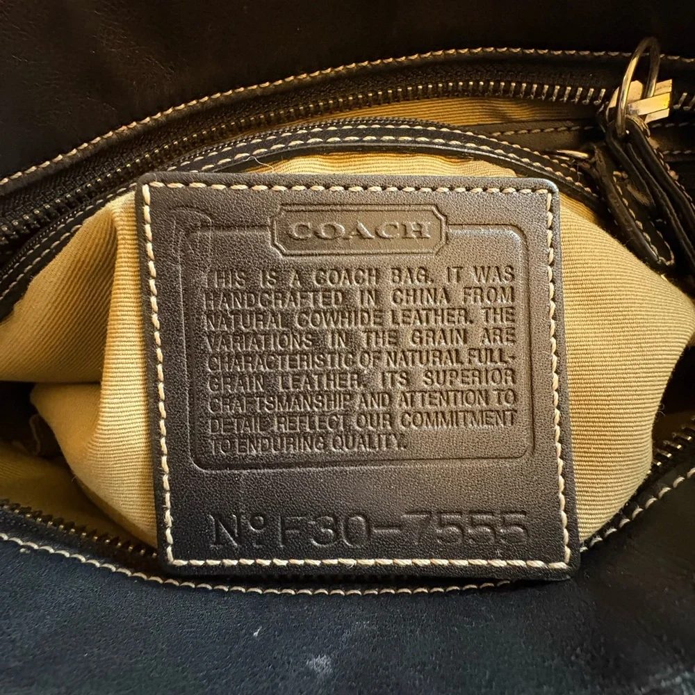 Vintage Coach Hampton Black Leather Carryall | Style 7555 | 2003 | Great Cond - Picture 11 of 11
